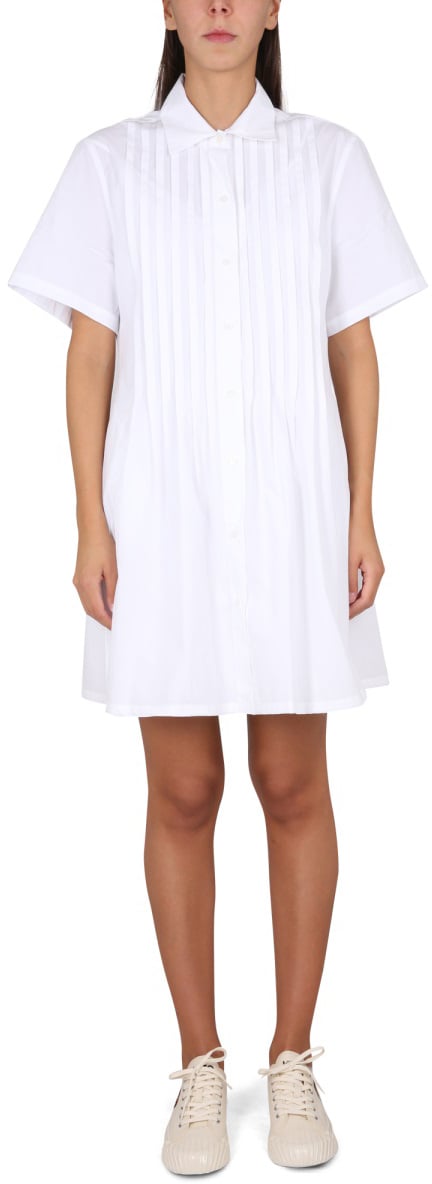 Kenzo PLEATED CHEMISE DRESS Wit