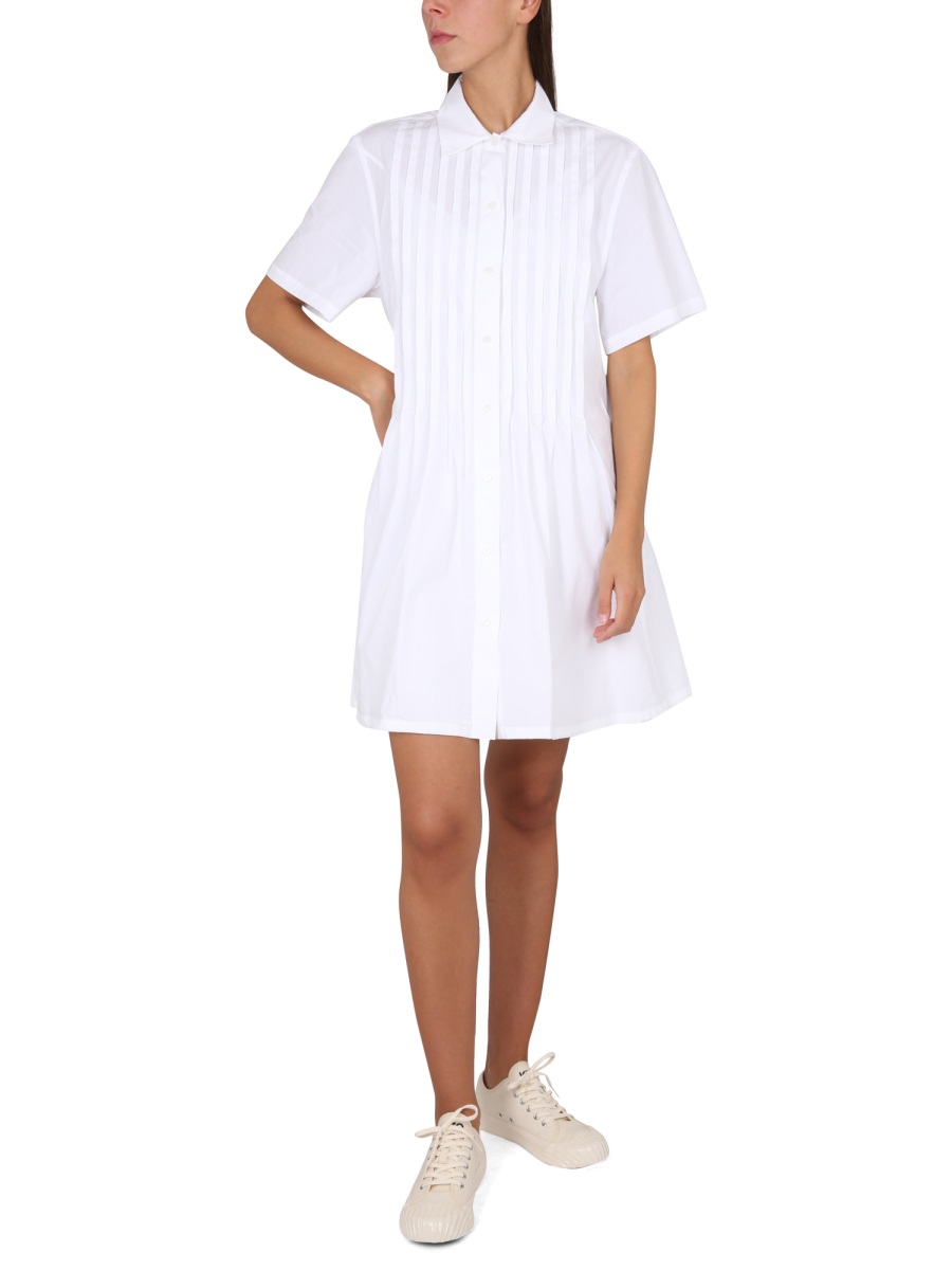 Kenzo PLEATED CHEMISE DRESS Wit