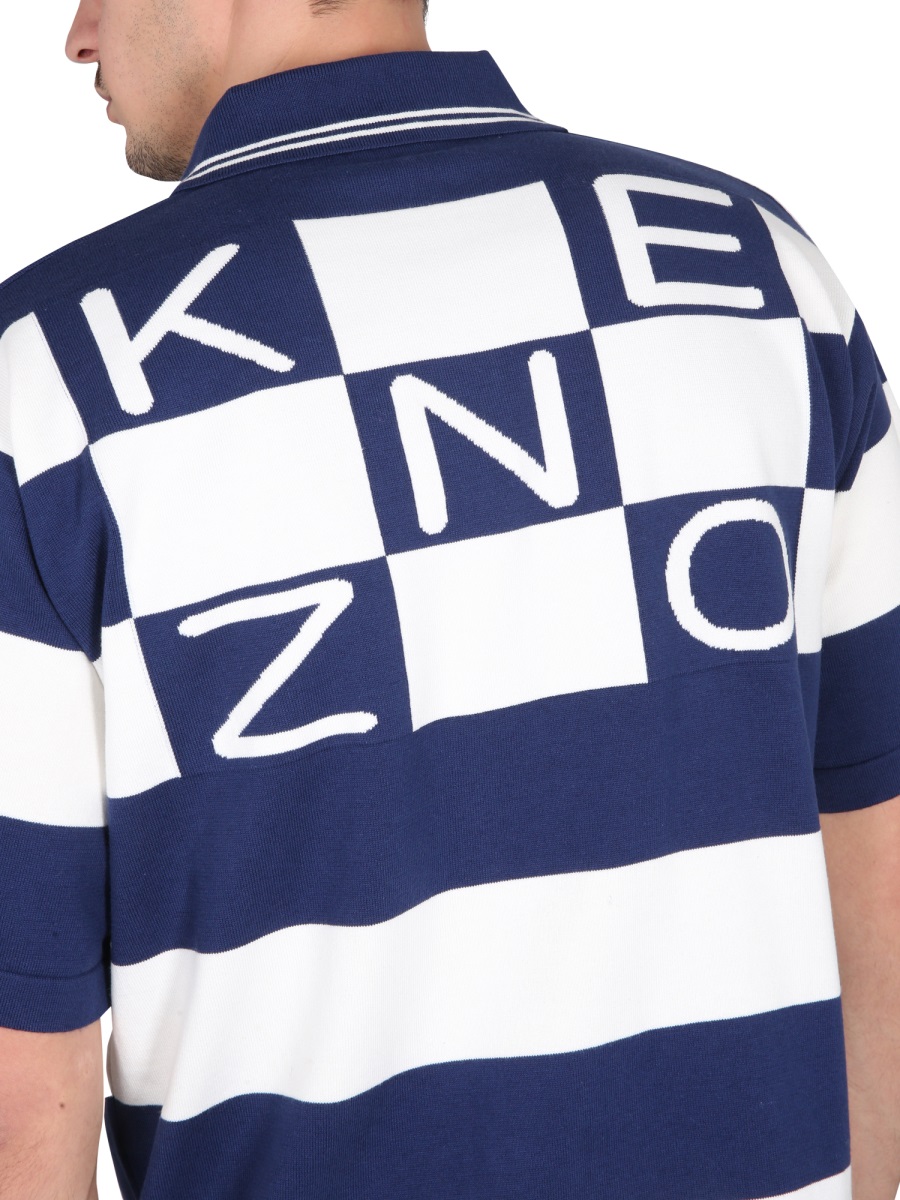 Kenzo POLO SHIRT 'NAUTICAL STRIPES' Blauw