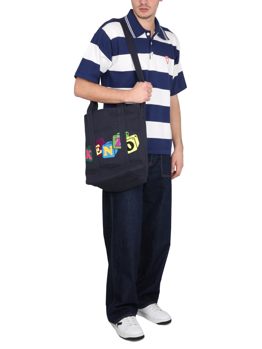 Kenzo POLO SHIRT 'NAUTICAL STRIPES' Blauw