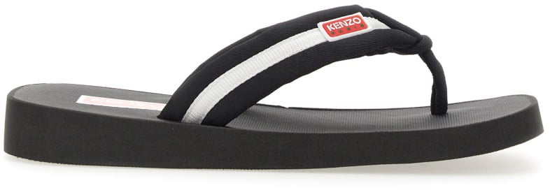 Kenzo SLIDE SANDAL WITH LOGO Zwart