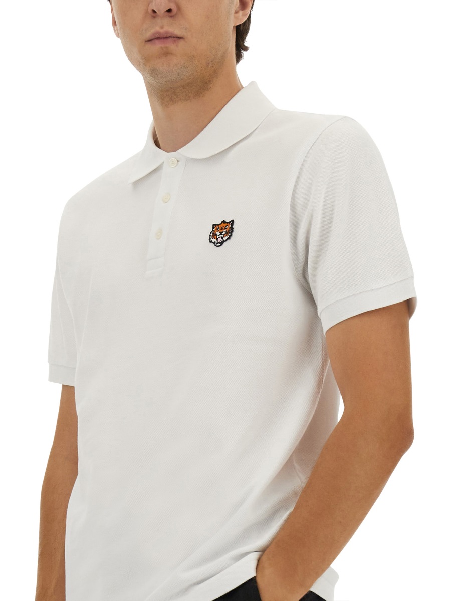 Kenzo POLO SHIRT WITH HAPPY TIGER EMBROIDERY Wit