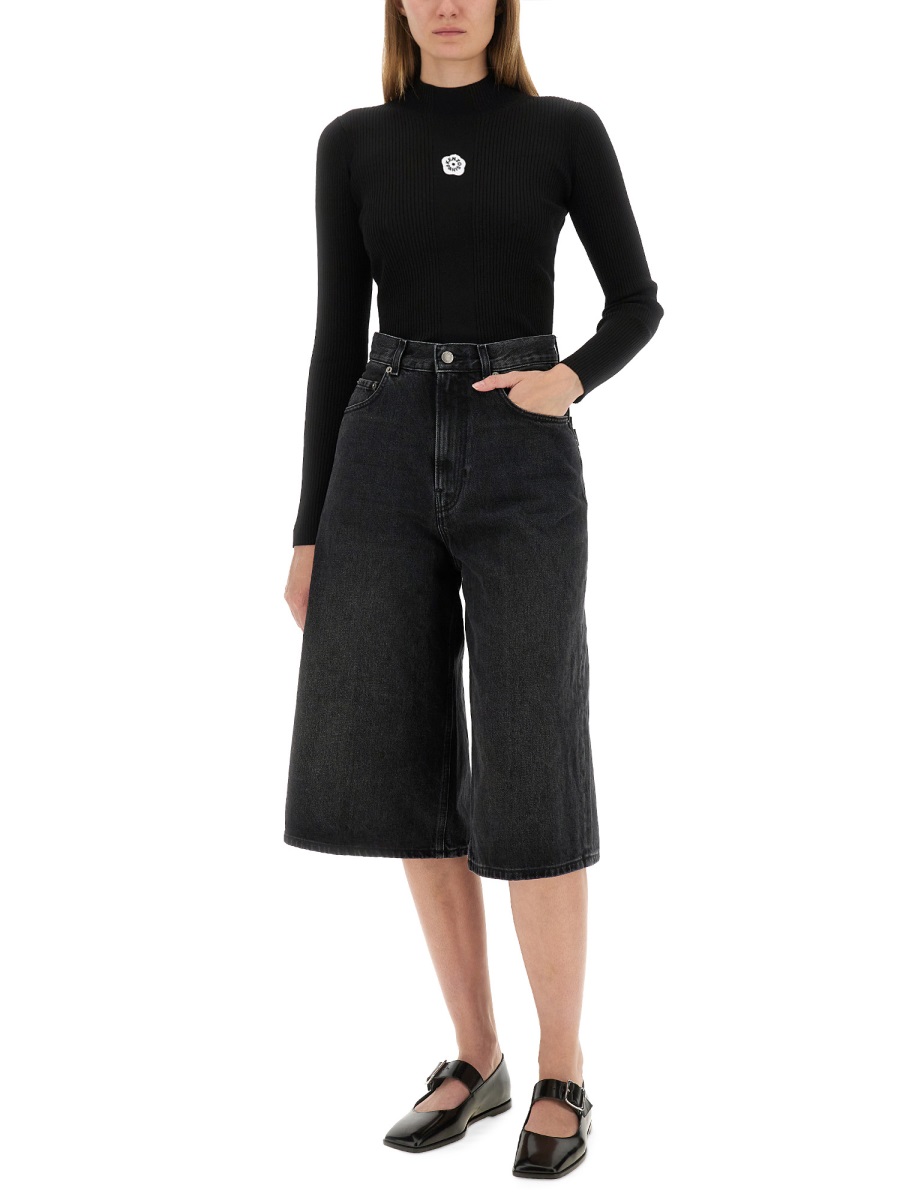 Kenzo JERSEY WITH EMBROIDERY "BOKE FLOWER 2.0" Zwart