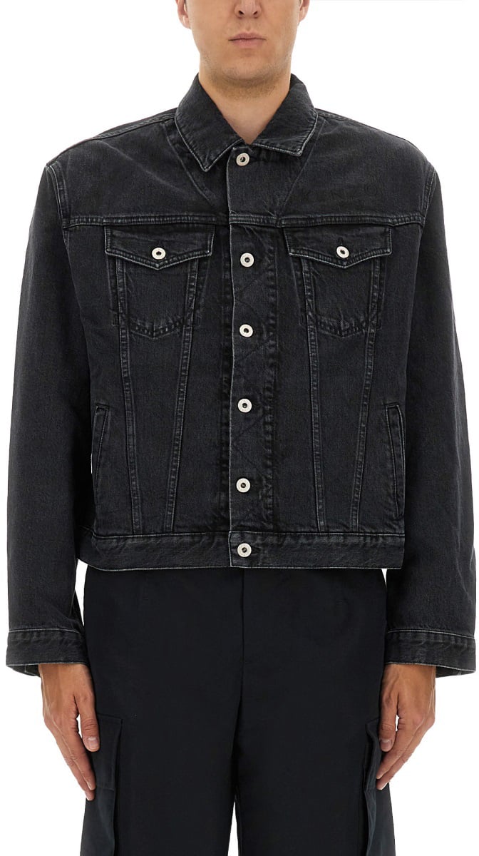 Kenzo TRUKER JACKET WITH "BOKE FLOWER" EMBROIDERY Grijs