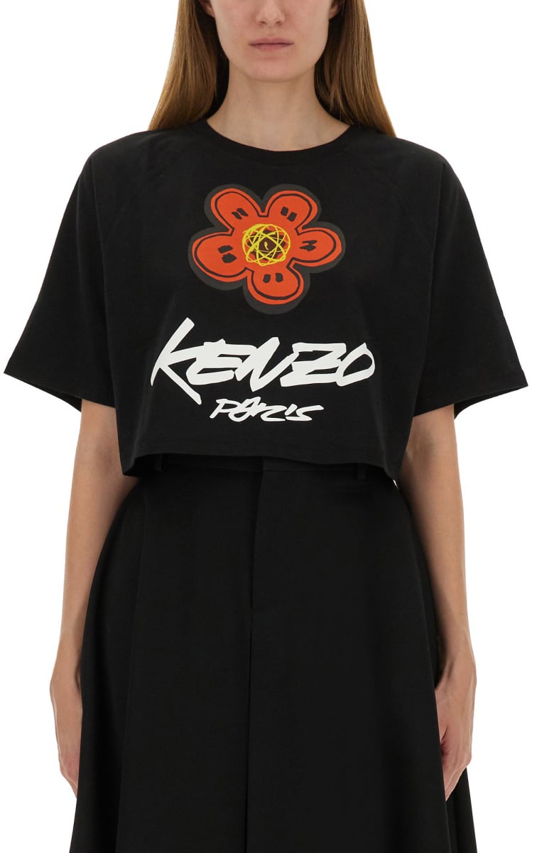 Kenzo CROPPED T-SHIRT "FUTURA" Zwart