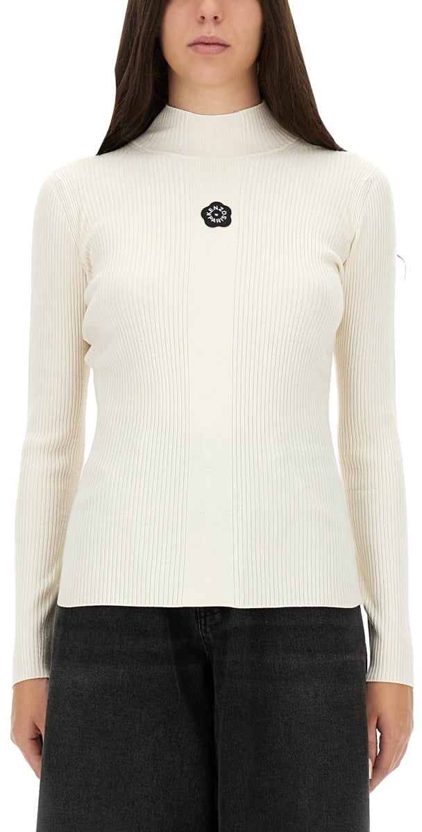 Kenzo JERSEY WITH EMBROIDERY "BOKE FLOWER 2.0" Wit