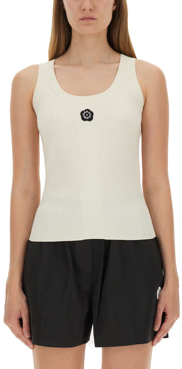 Kenzo TANK TOP WITH EMBROIDERY "BOKE FLOWER 2.0" Wit