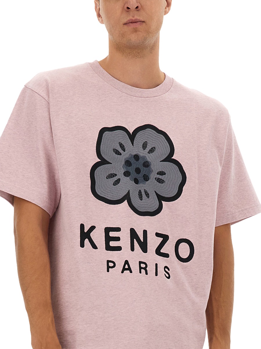 Kenzo OVERSIZED T-SHIRT WITH "BOKE FLOWER" EMBROIDERY Roze