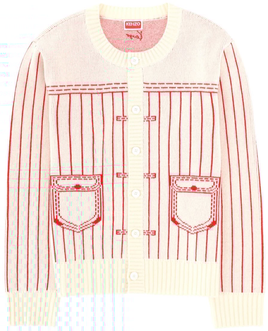 Kenzo CARIGAN "TROMPE L'OEIL" Wit