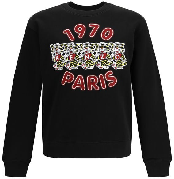 Kenzo Kenzo Black Cotton Sweatshirt Zwart
