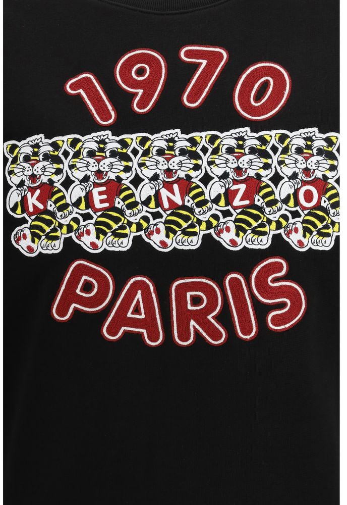 Kenzo Kenzo Black Cotton Sweatshirt Zwart