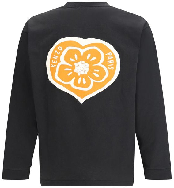 Kenzo Black Cotton Long Sleeve T-Shirt Zwart