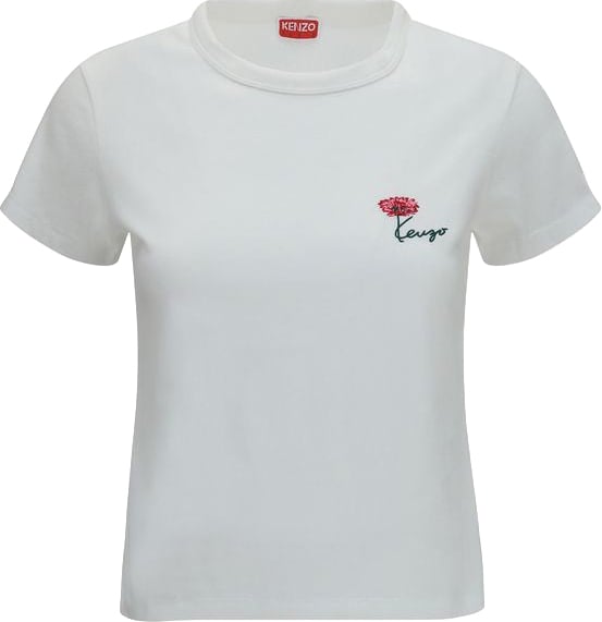 Kenzo White Cotton T-Shirt Wit