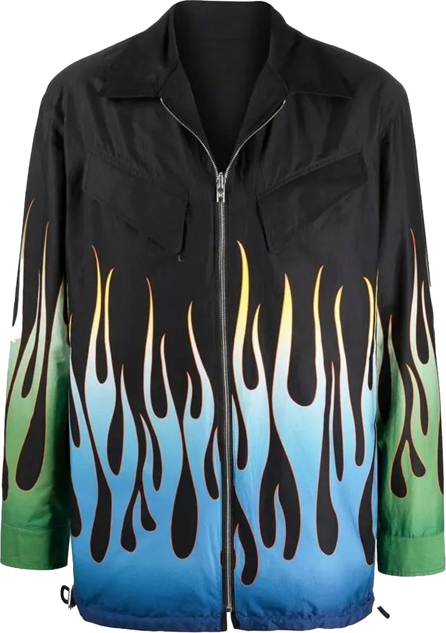Kenzo Kenzo Flame Print Reversible Jacket Zwart