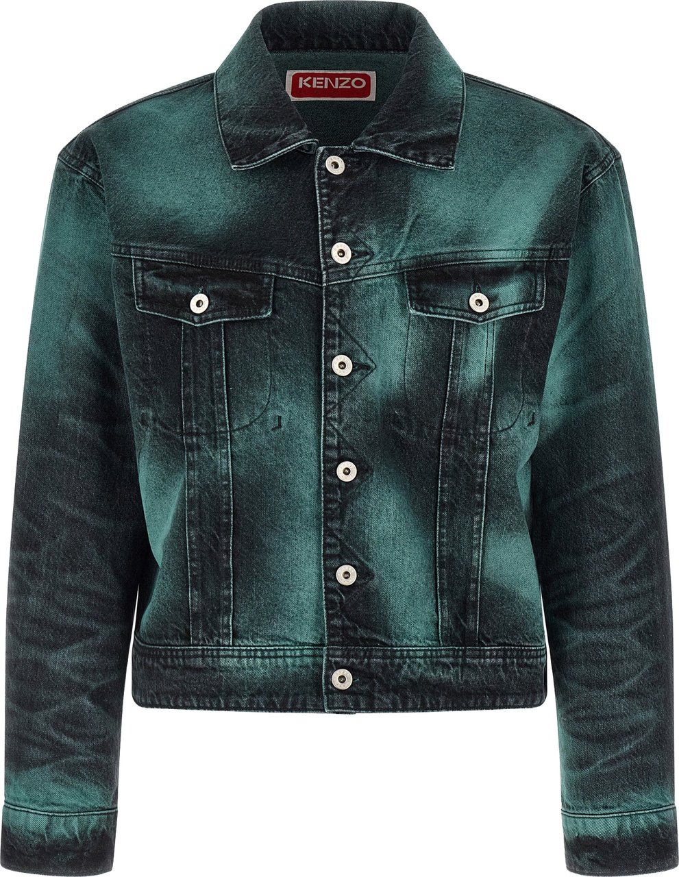 Kenzo Gray Cotton Denim Jacket Grijs