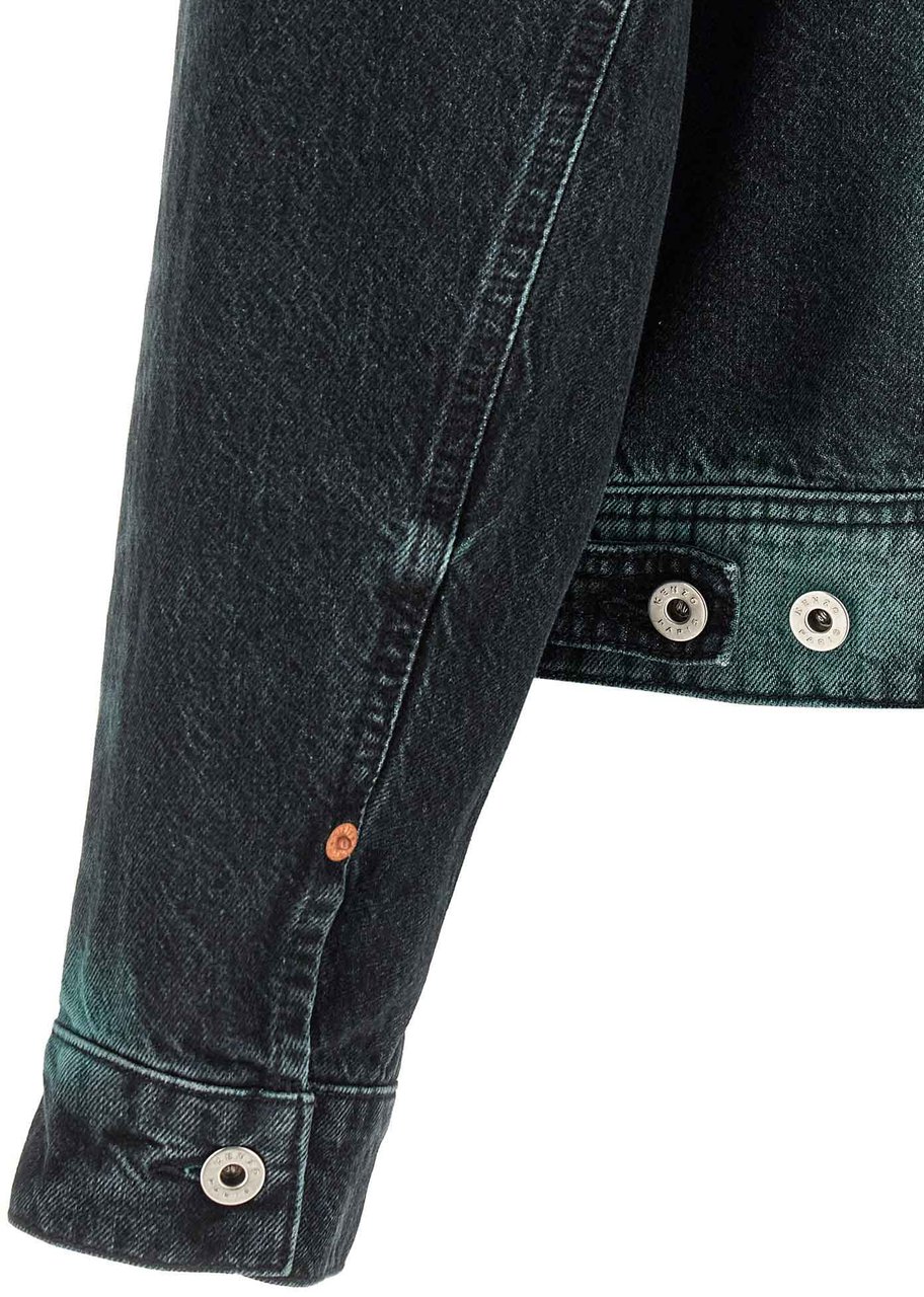 Kenzo Gray Cotton Denim Jacket Grijs