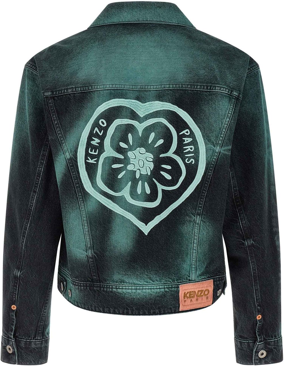 Kenzo Gray Cotton Denim Jacket Grijs