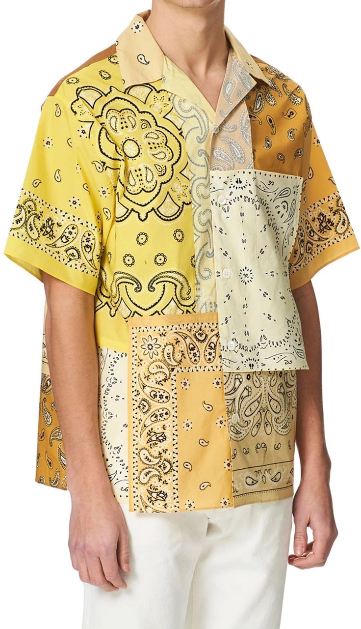 Kenzo Kenzo Patchwork Short Sleeves Shirt Geel