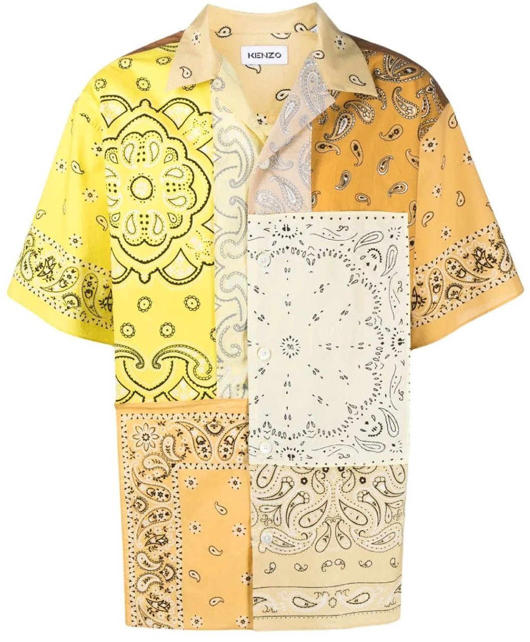 Kenzo Kenzo Patchwork Short Sleeves Shirt Geel