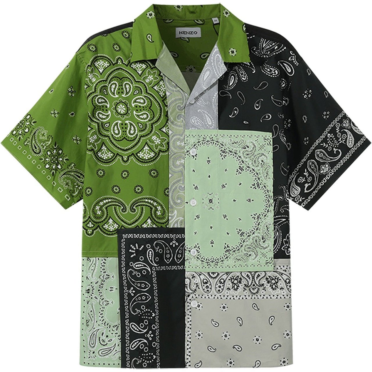Kenzo Kenzo Patchwork Cotton Shirt Groen