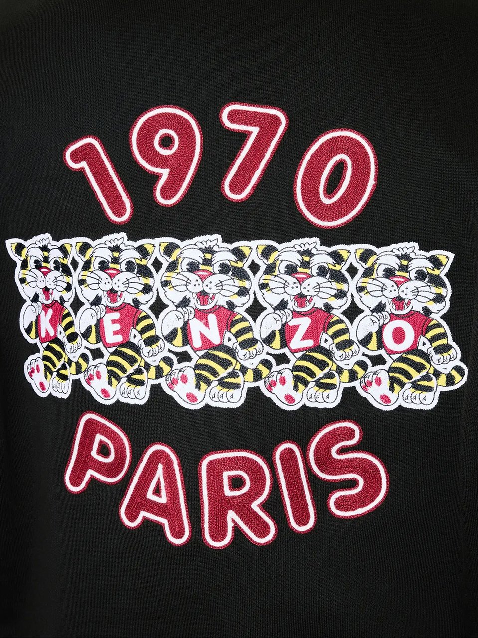 Kenzo Wild Tiger Embroidered Classic Hoodie Zwart