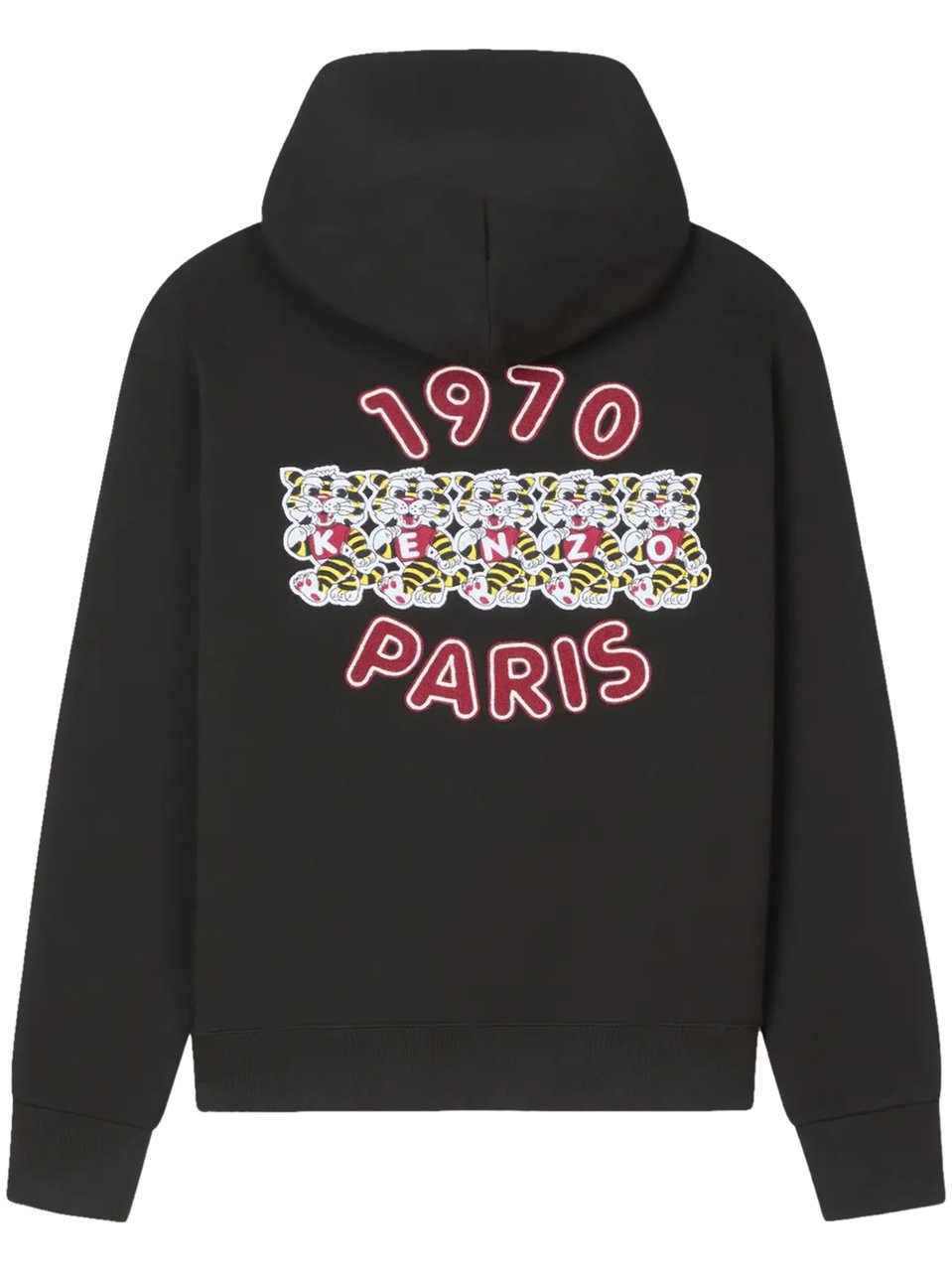 Kenzo Wild Tiger Embroidered Classic Hoodie Zwart