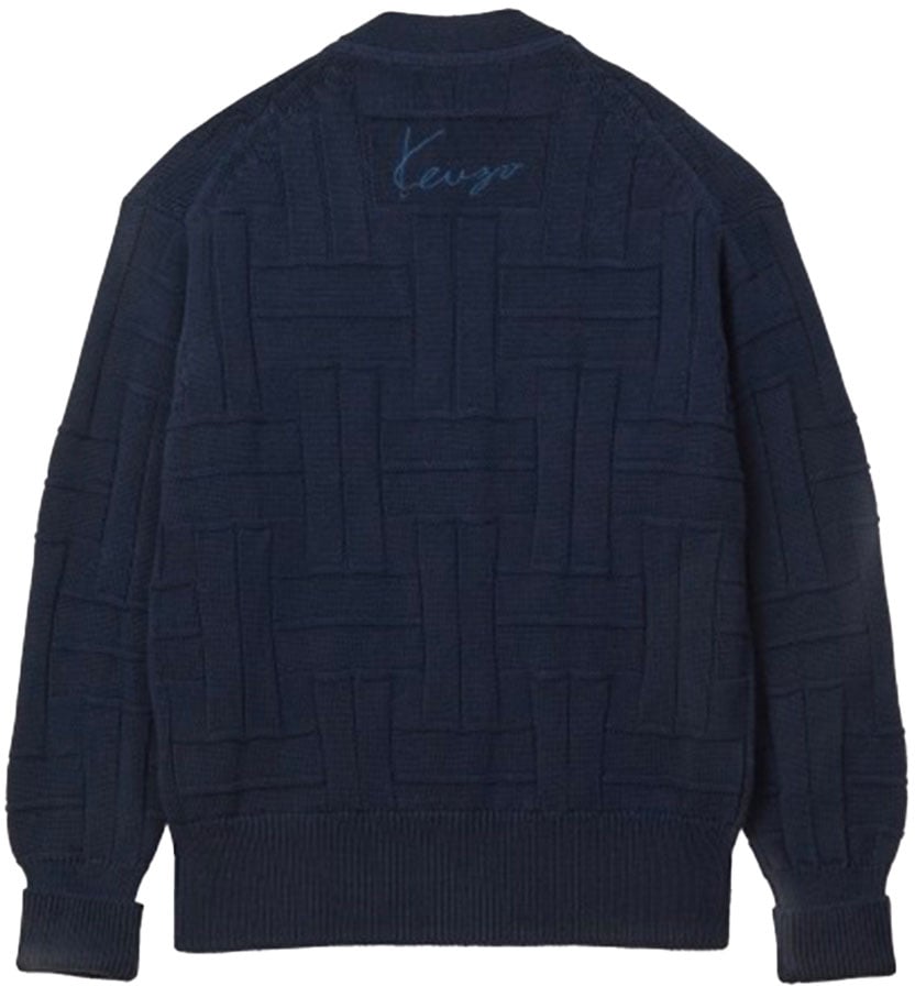 Kenzo cardigan a broderies perpendiculaires Blauw