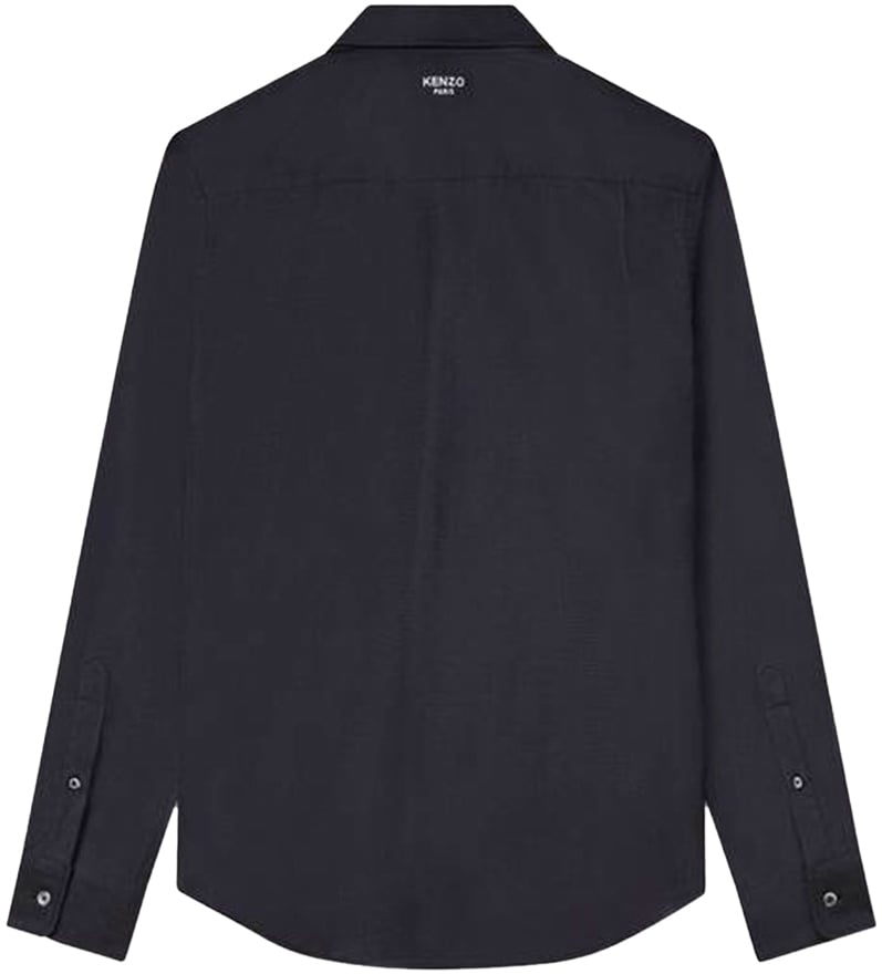 Kenzo chemise slim kenzo weave en jacquard de coton Zwart
