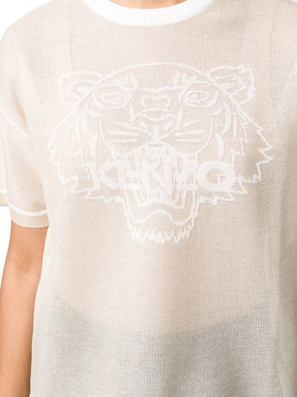 Kenzo Tiger Logo Mesh Knitted T-shirt Wit