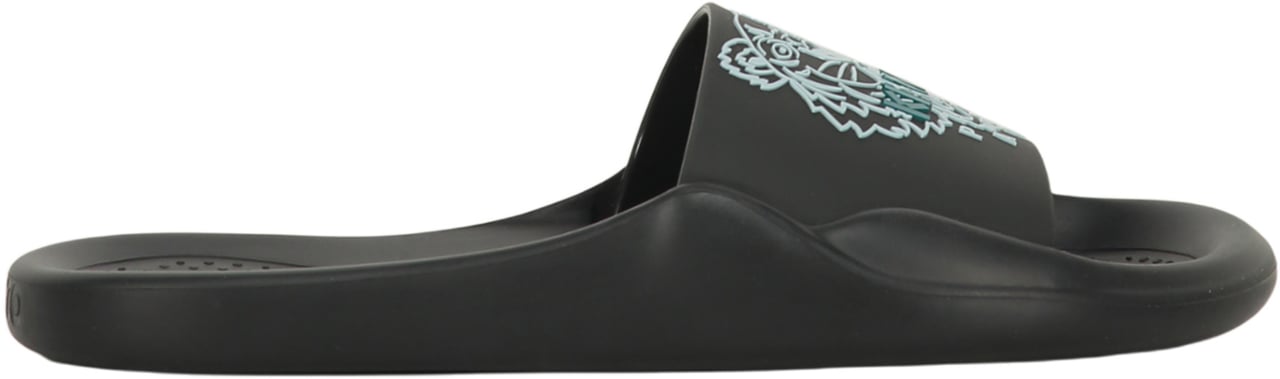 Kenzo Logo detail rubber slides Zwart