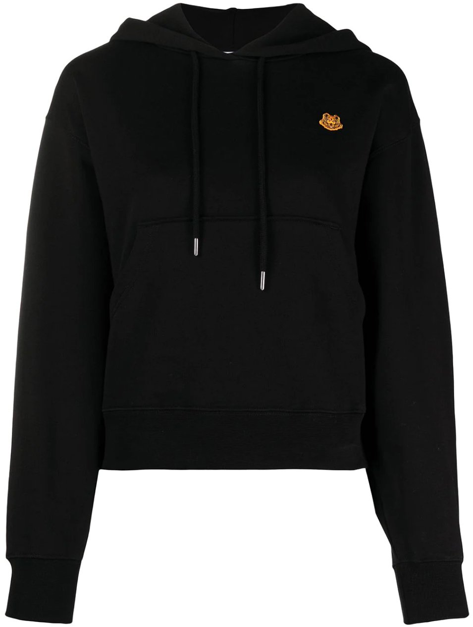 Kenzo Tiger Crest Logo Boxy Hoodie Zwart
