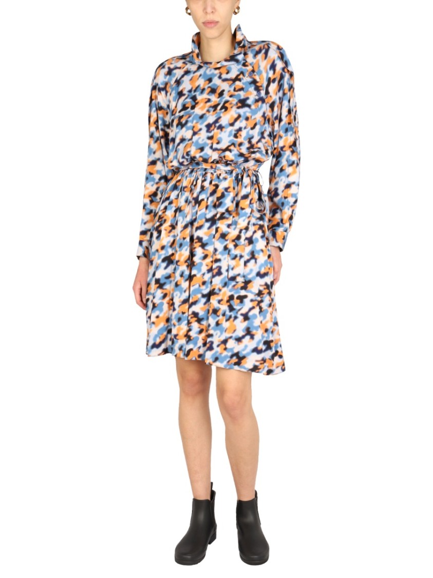 Kenzo "Blurred Flowers" Dress Wit