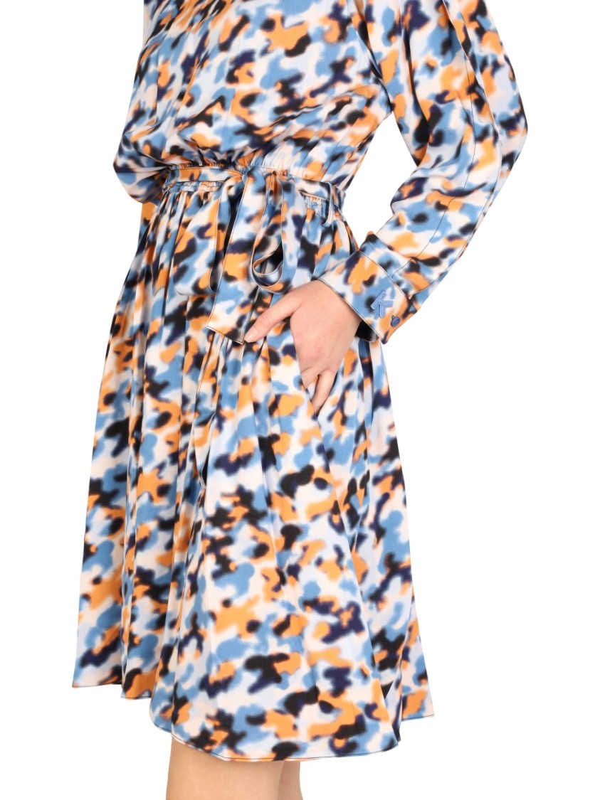 Kenzo "Blurred Flowers" Dress Wit