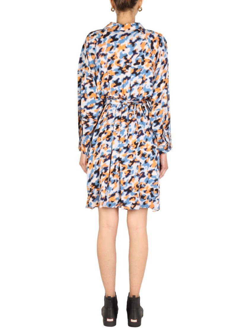 Kenzo "Blurred Flowers" Dress Wit