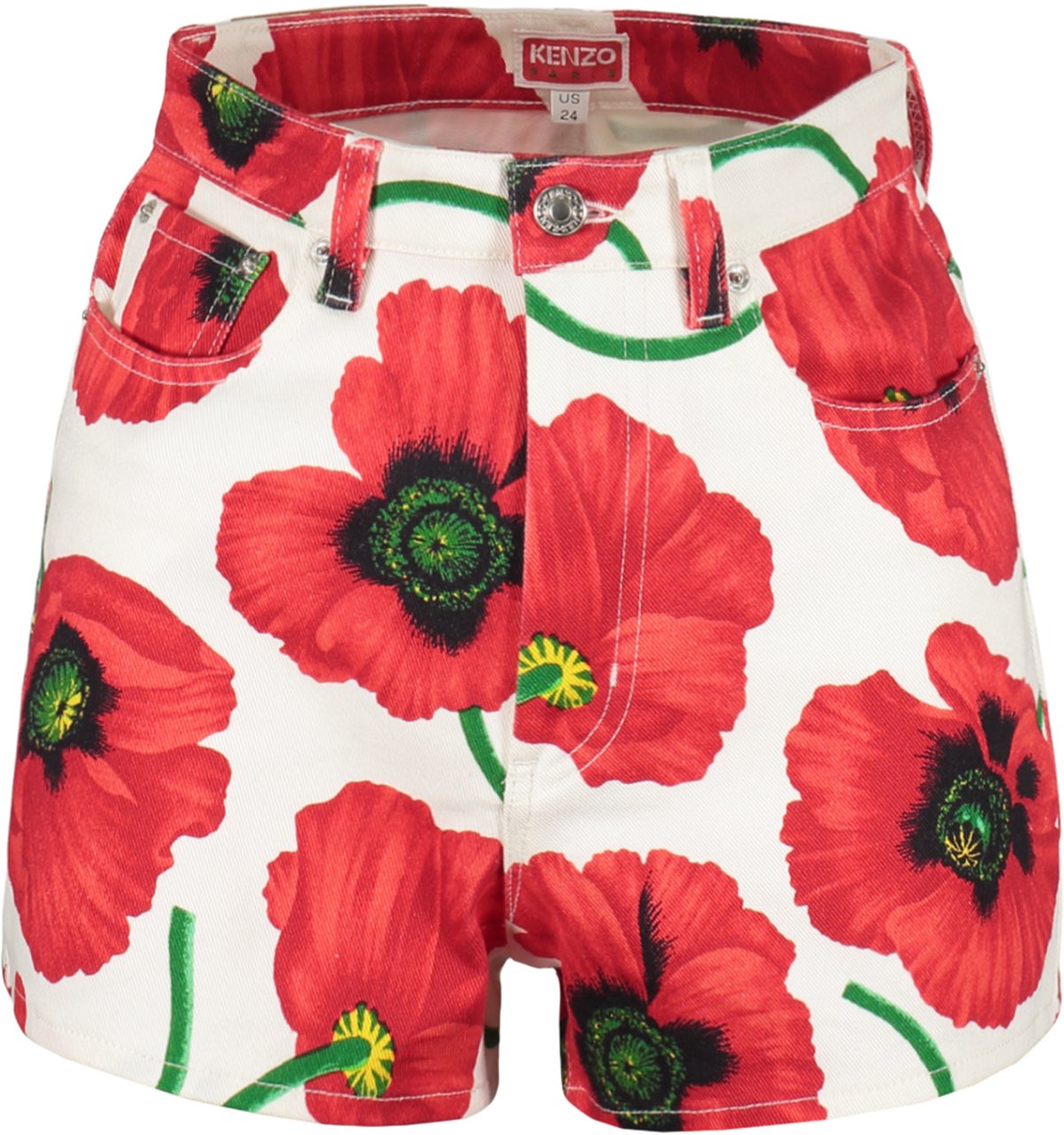 Kenzo High-rise cut-off denim shorts Wit