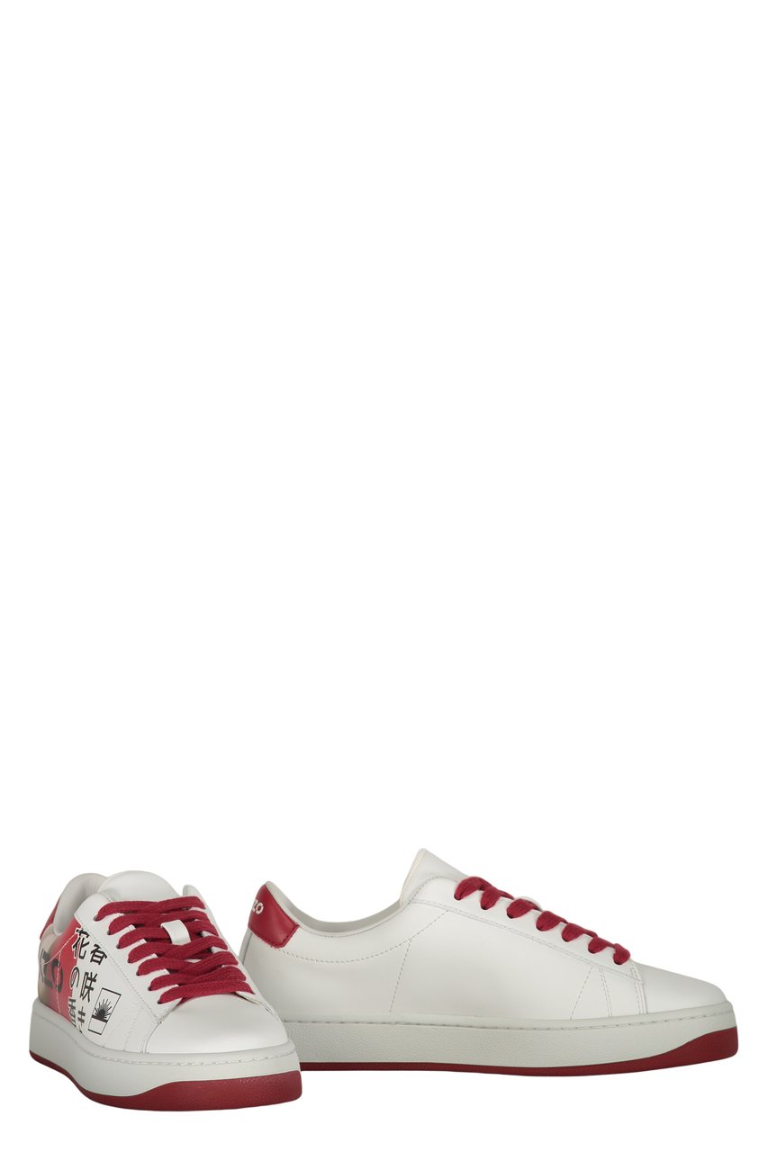 Kenzo Logo detail leather sneakers Rood