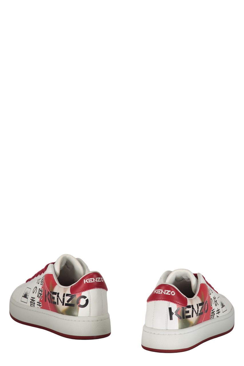 Kenzo Logo detail leather sneakers Rood