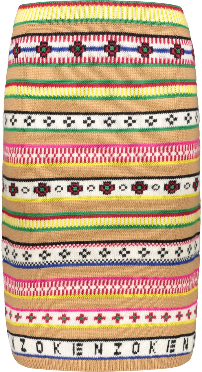 Kenzo Jacquard knit skirt Beige