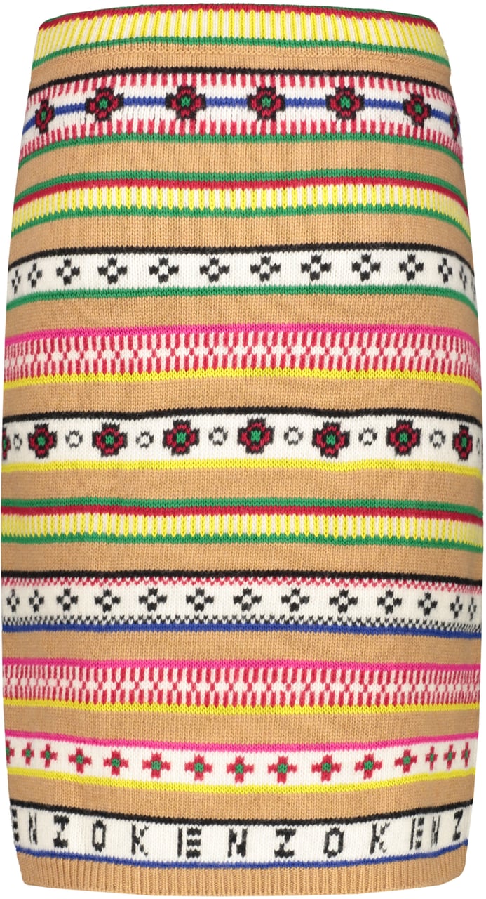 Kenzo Jacquard knit skirt Beige