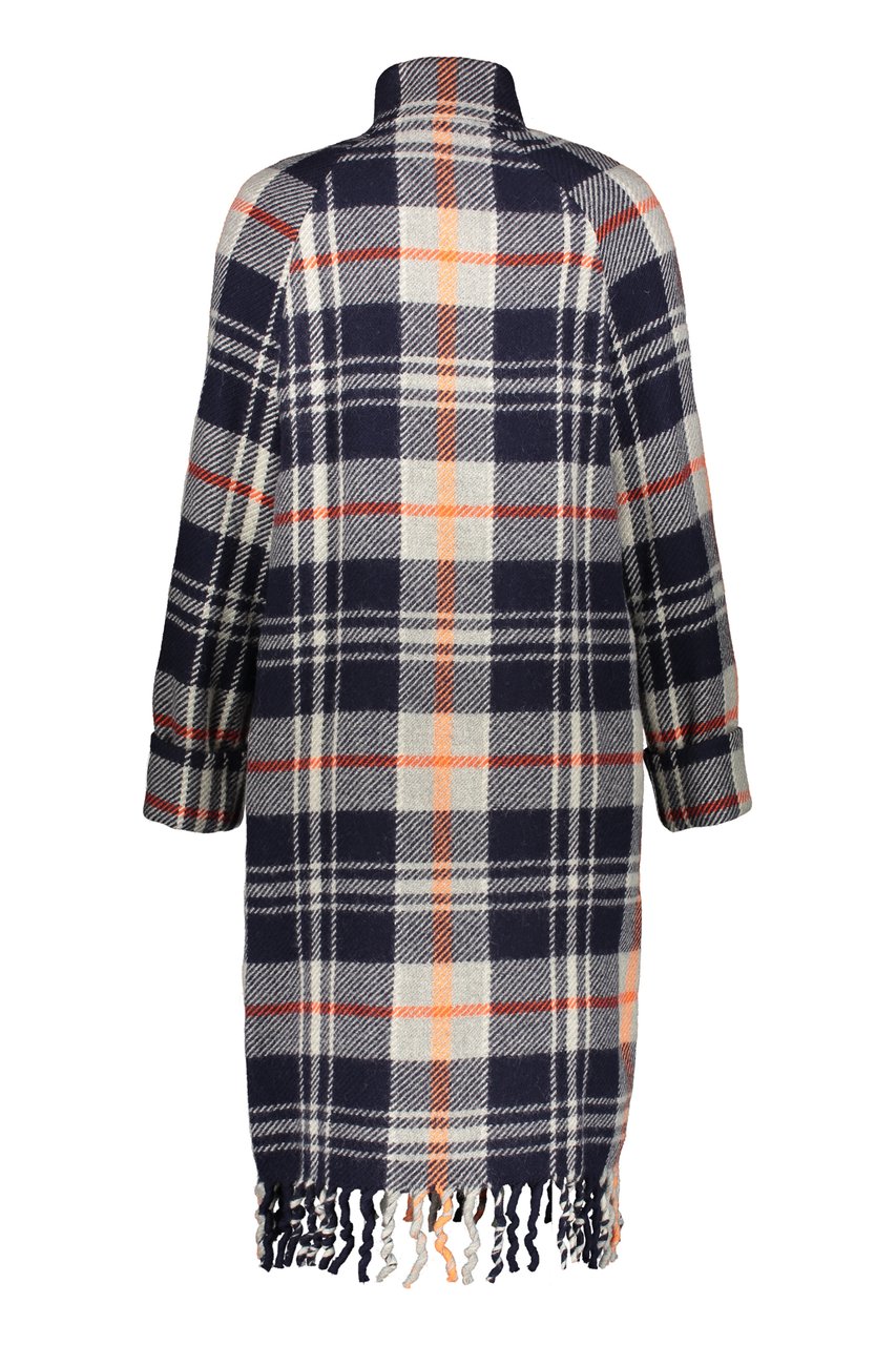 Kenzo Checked wool coat Blauw