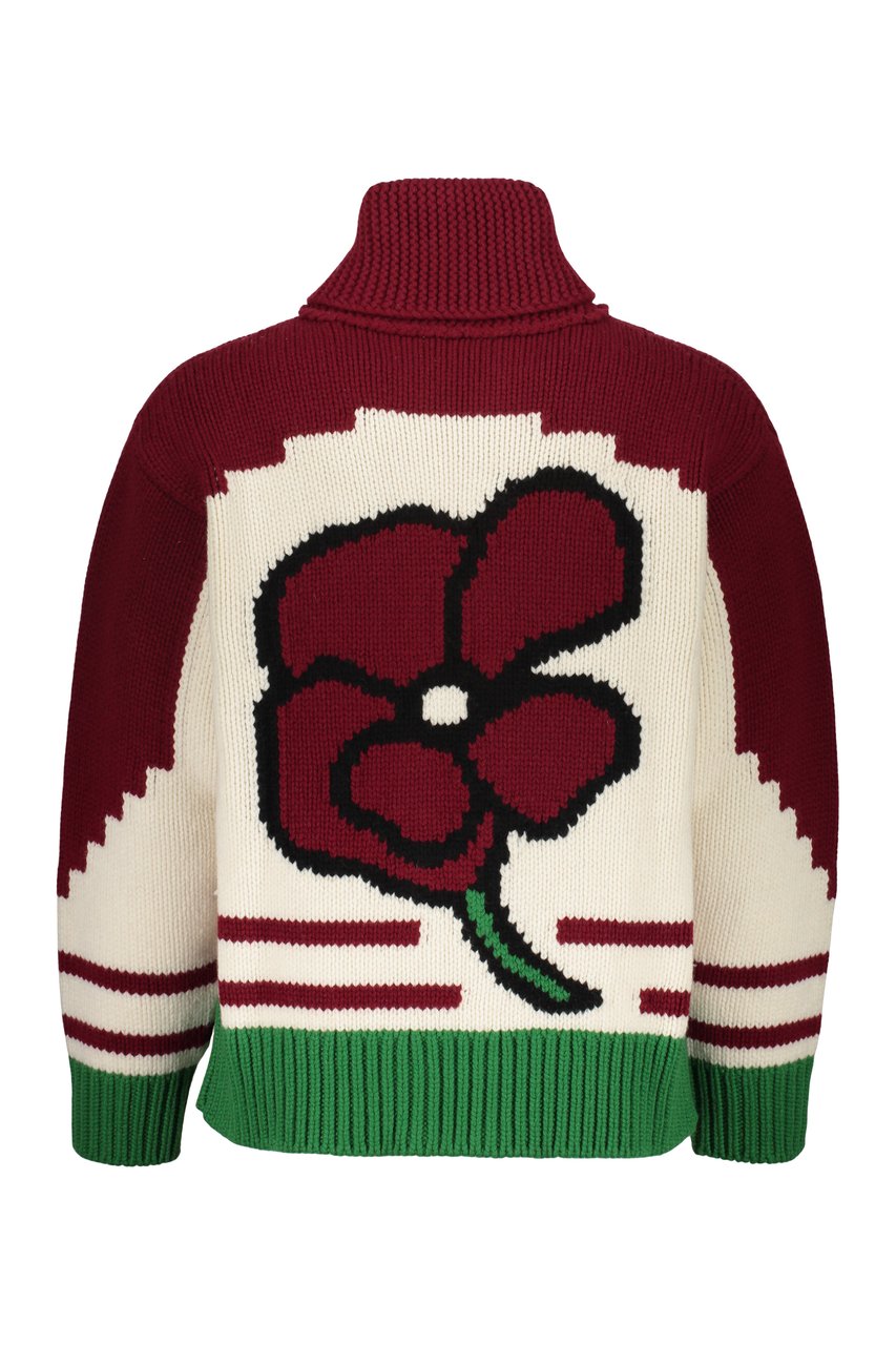 Kenzo Jacquard knit cardigan Wit