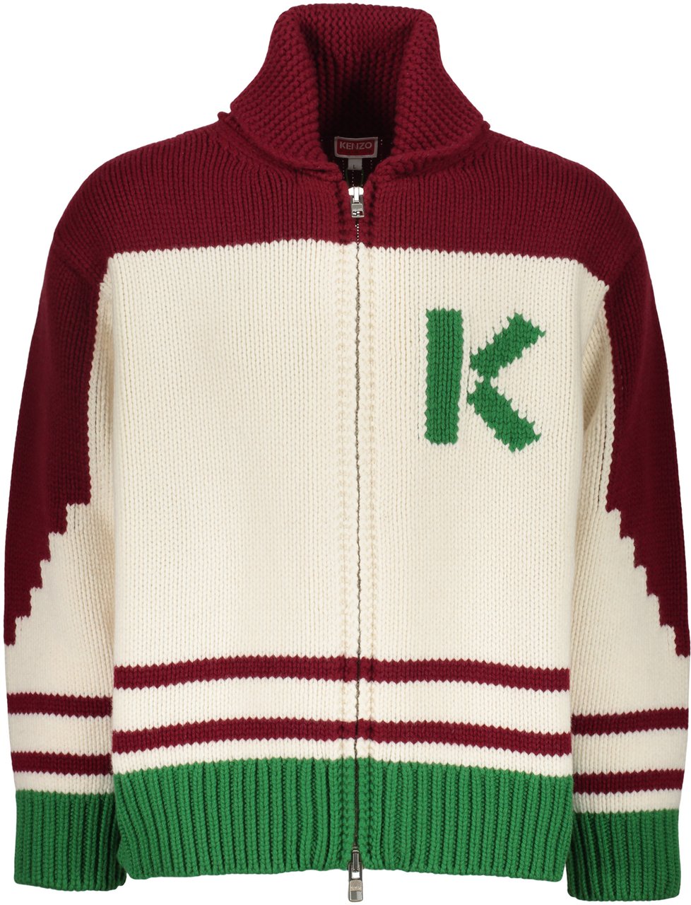 Kenzo Jacquard knit cardigan Wit