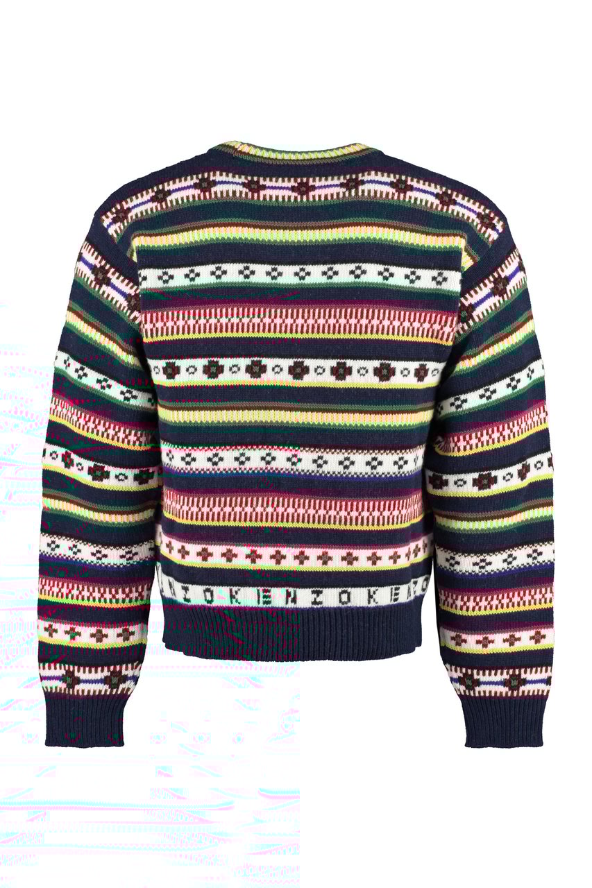 Kenzo Jacquard wool sweater Blauw
