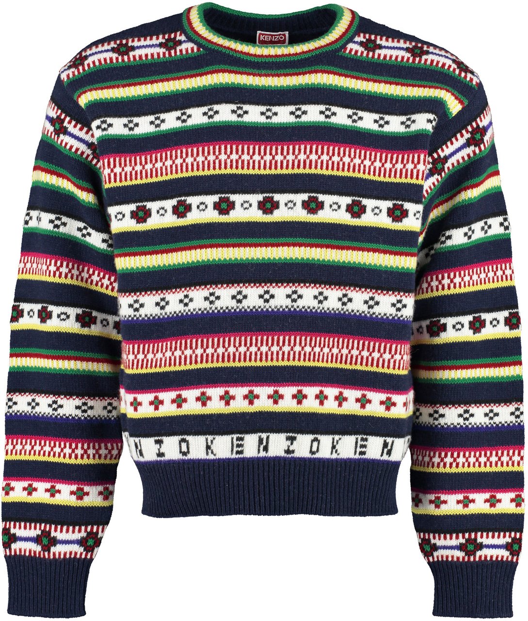 Kenzo Jacquard wool sweater Blauw