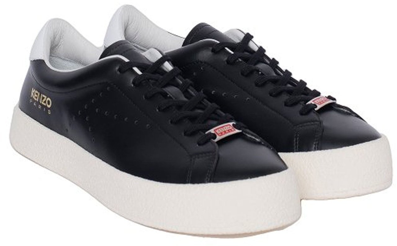 Kenzo Kenzo Leather Sneakers Zwart
