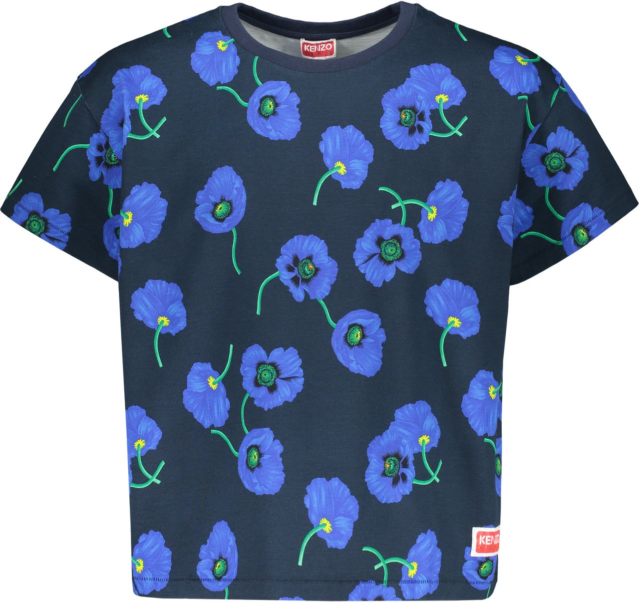 Kenzo Printed cotton T-shirt Blauw