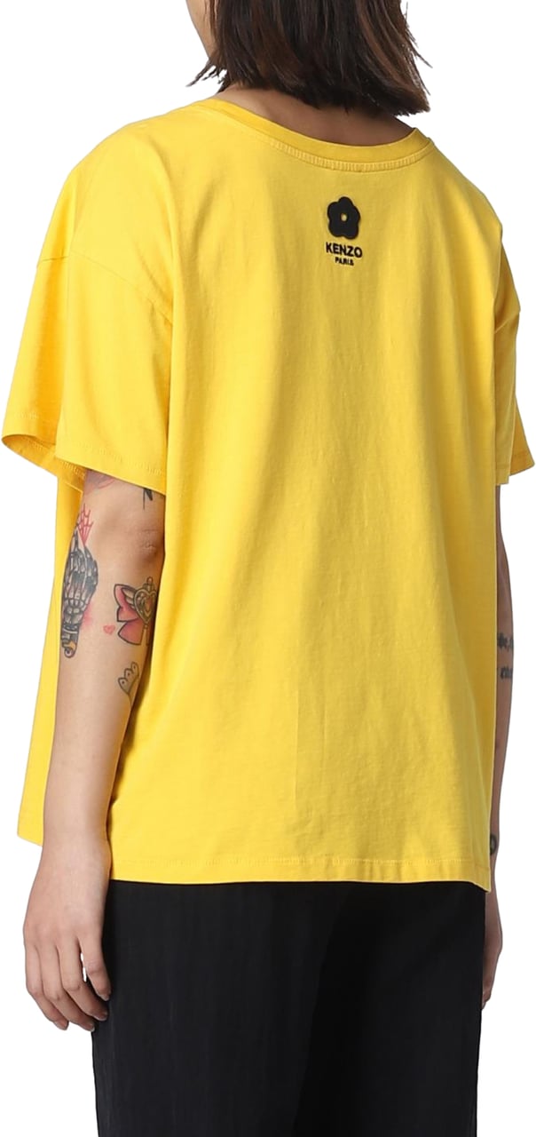 Kenzo Elephant Logo Relaxed Fit T-shirt Geel
