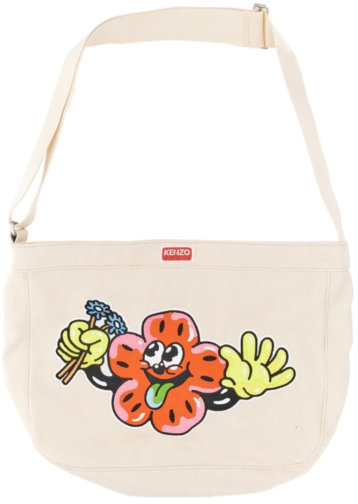 Kenzo Shoulder Bag With Playful Embroidery Design Neutraal