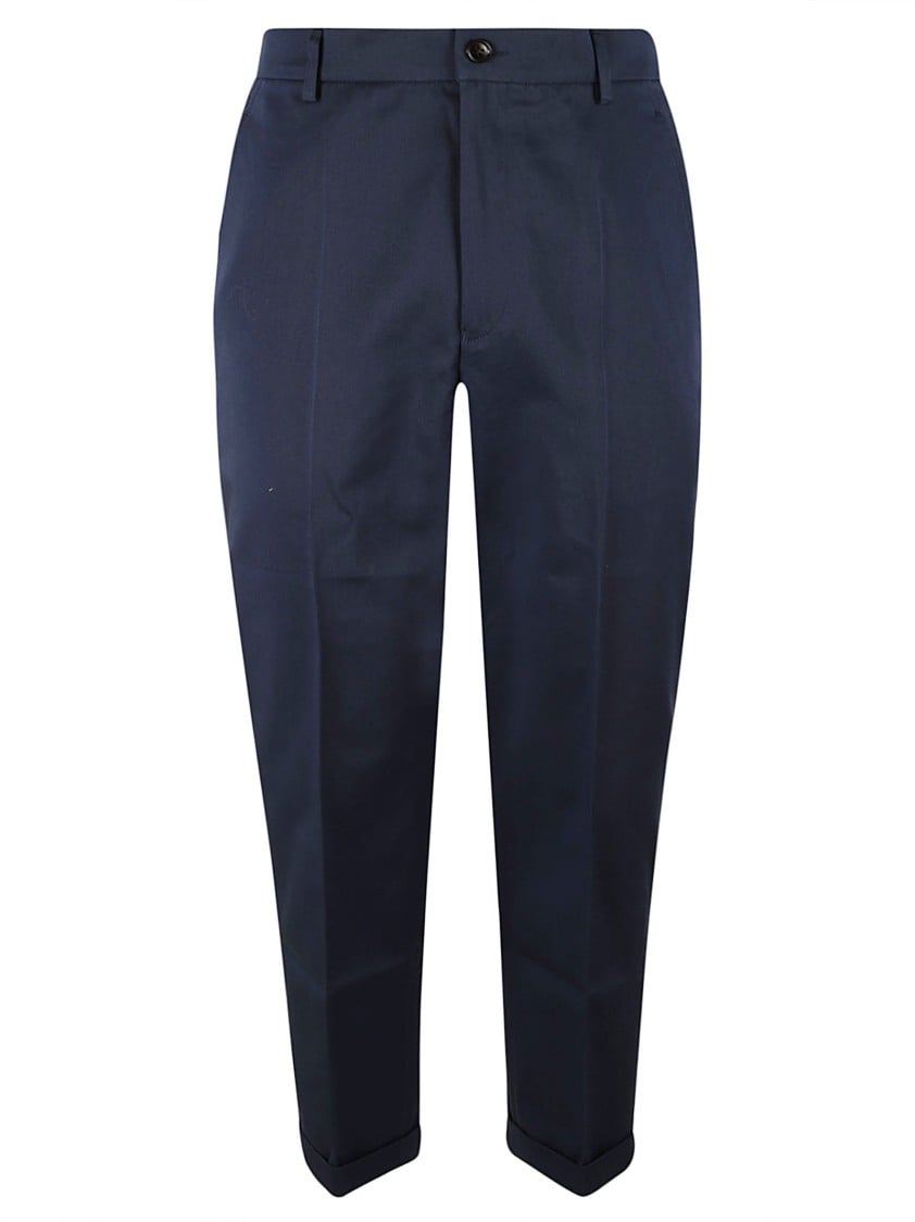 Kenzo Tailored Fit Trousers With Classic Waistband Zwart