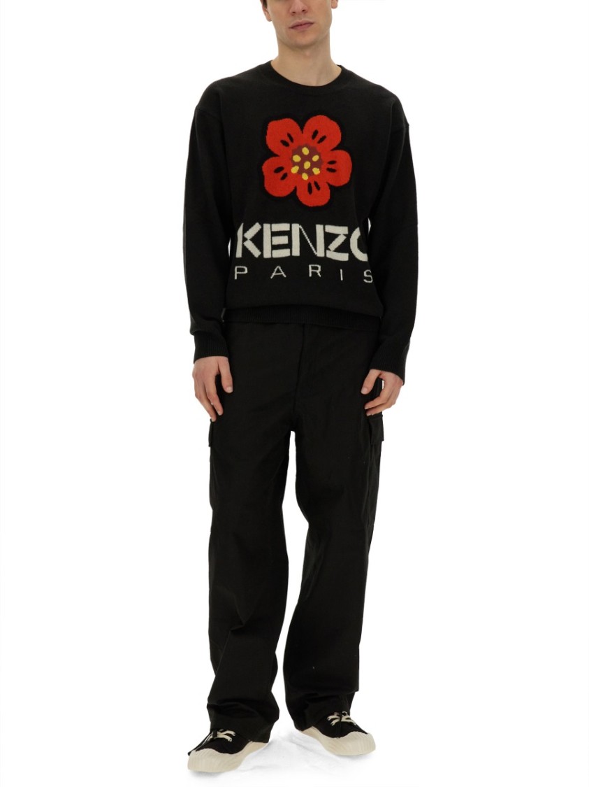 Kenzo Jersey With Embroidery Boke Flower Zwart